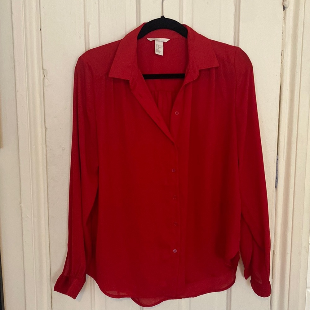 Red Button Down dress shirt